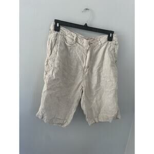 Tommy Bahama Relax Linen Shorts Men Size 34 Beige Stripe Casual Resort Vacation